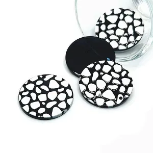 1, 4 or 20 Pieces: Black and White Leopard Print Circle Disk