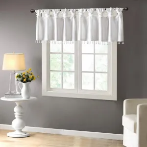 100% Polyester Twisted Tab Valance With Beads -50X26" MP41-4453 By Olliix