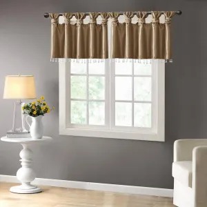 100% Polyester Twisted Tab Valance With Beads -50X26" MP41-4456 By Olliix