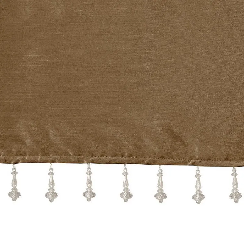 100% Polyester Twisted Tab Valance With Beads -50X26" MP41-4456 By Olliix