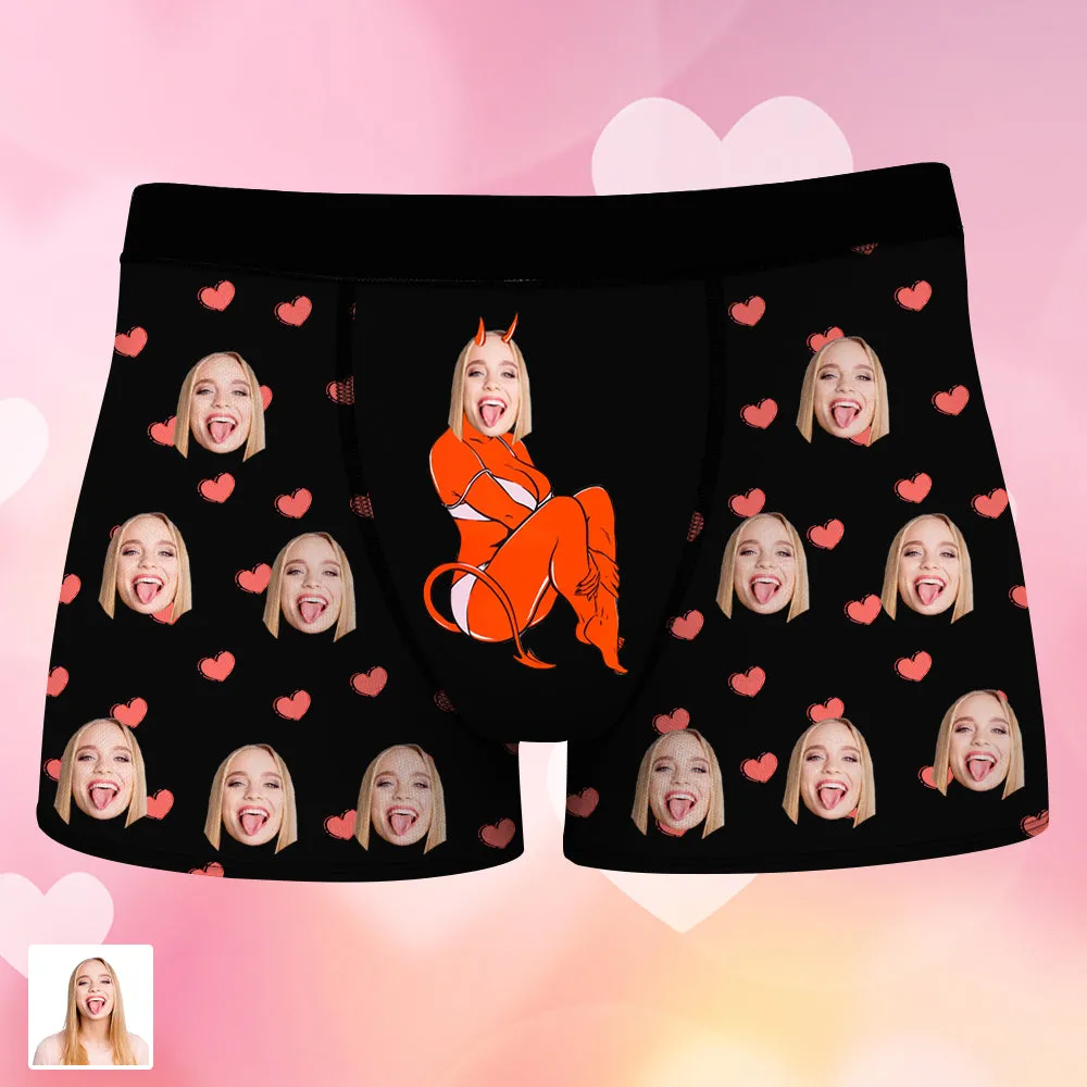 4FunGift® Sexy Women's Print Customized Face Full Print Pattern Men's Boxer Valentine's Day Christmas Boyfriend/Husband Gift