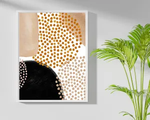 Abstract Boho Art Prints | Burnt Orange Beige Black