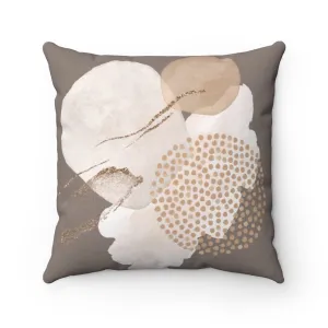 Abstract Boho Pillow Cover | Beige Cream Gold