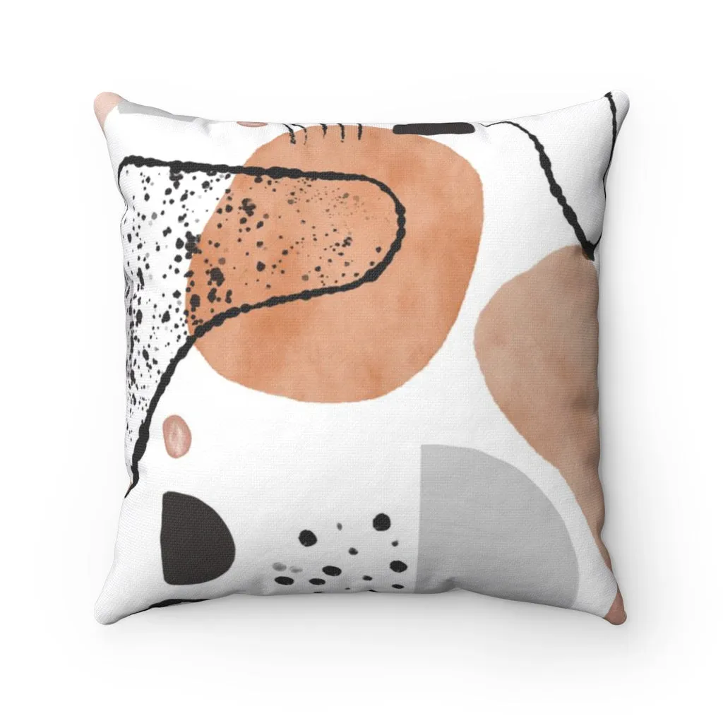 Abstract Boho Pillow Cover | White Grey Pastel Brown