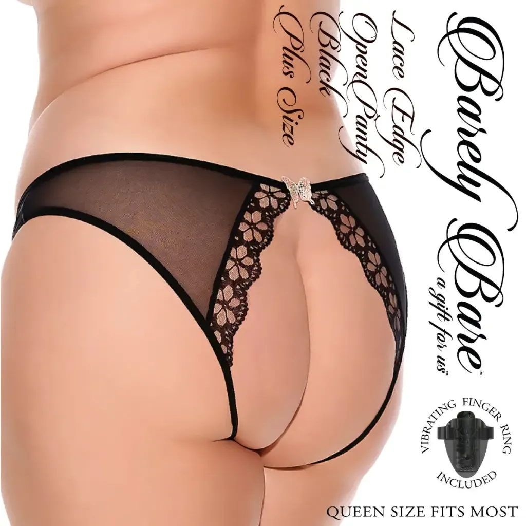 Barely Bare Lace Edge Open Panty Q/s