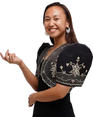 Black Elegant Filipiniana Bolero - Amy JV234