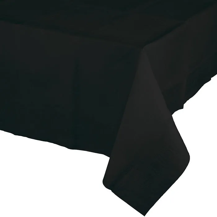 Black Velvet Plastic Tablecover 54" X 108"