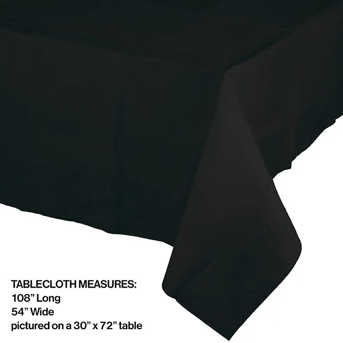 Black Velvet Plastic Tablecover 54" X 108"