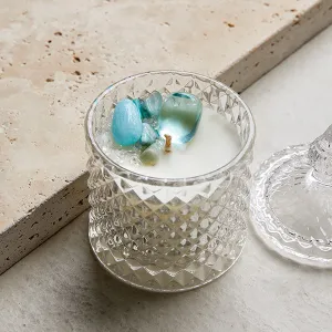 Blue Aura Crystal Candle - Medium