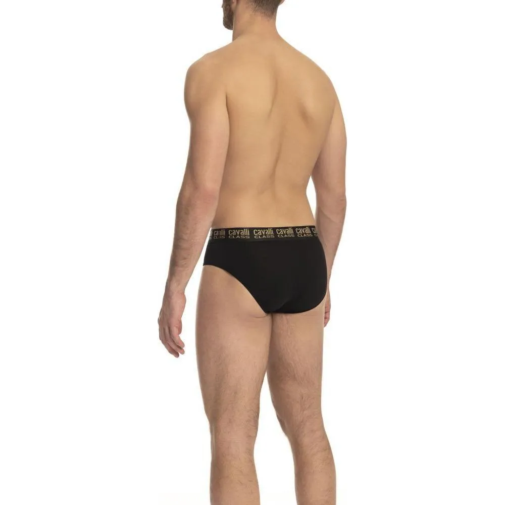 Cavalli Class Black Cotton Men Brief