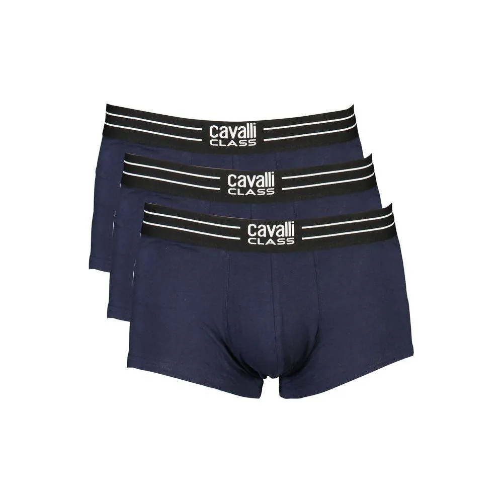 Cavalli Class Blue Cotton Underwear