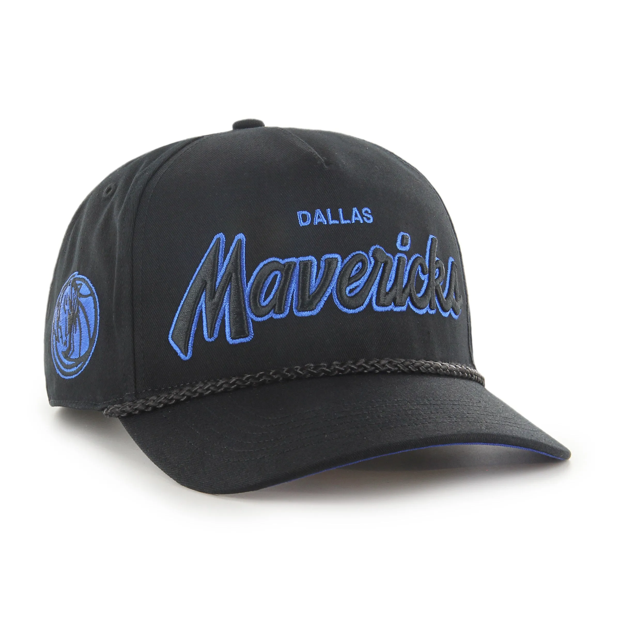 DALLAS MAVERICKS 47 BRAND BLACK SCRIPTED SNAPBACK CAP