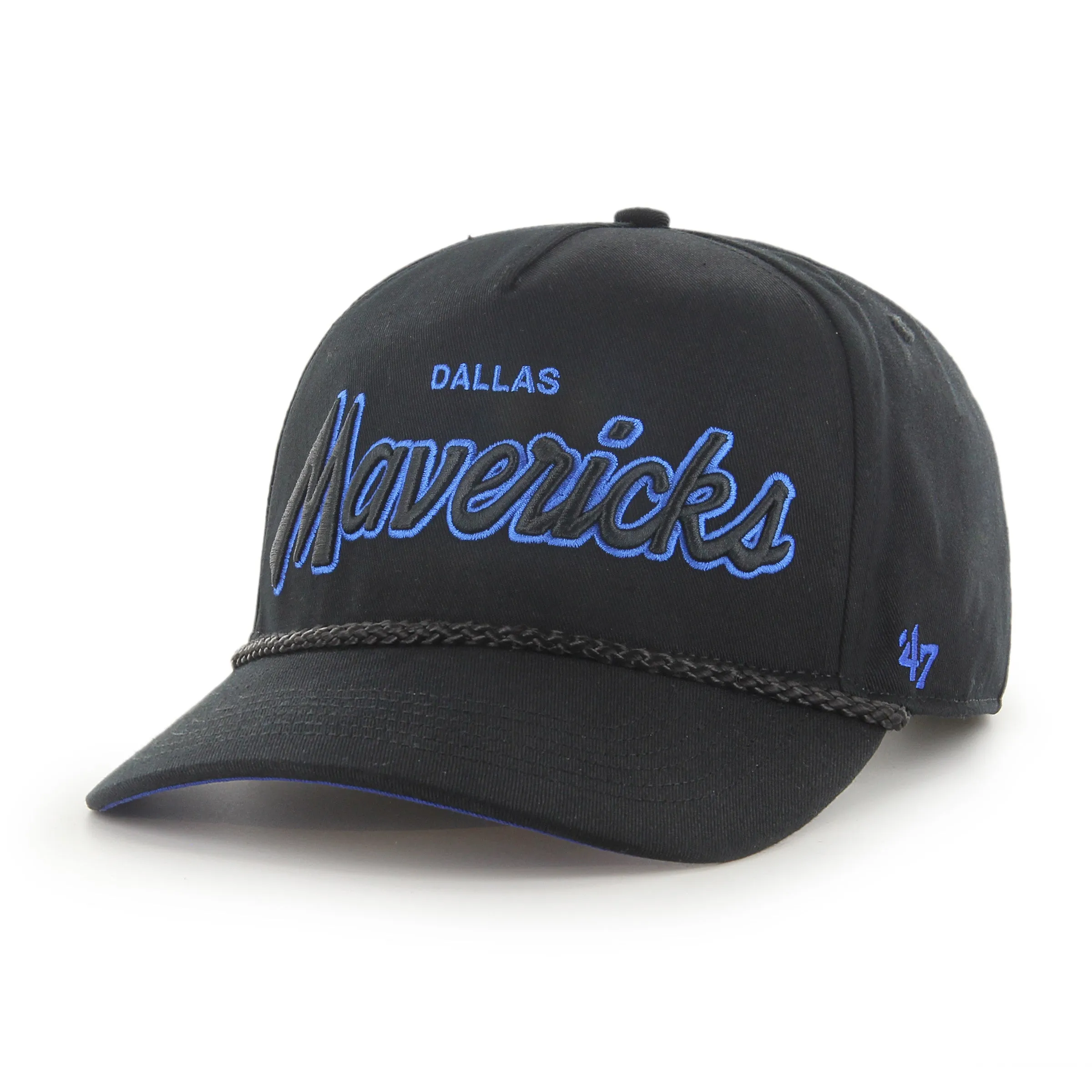 DALLAS MAVERICKS 47 BRAND BLACK SCRIPTED SNAPBACK CAP