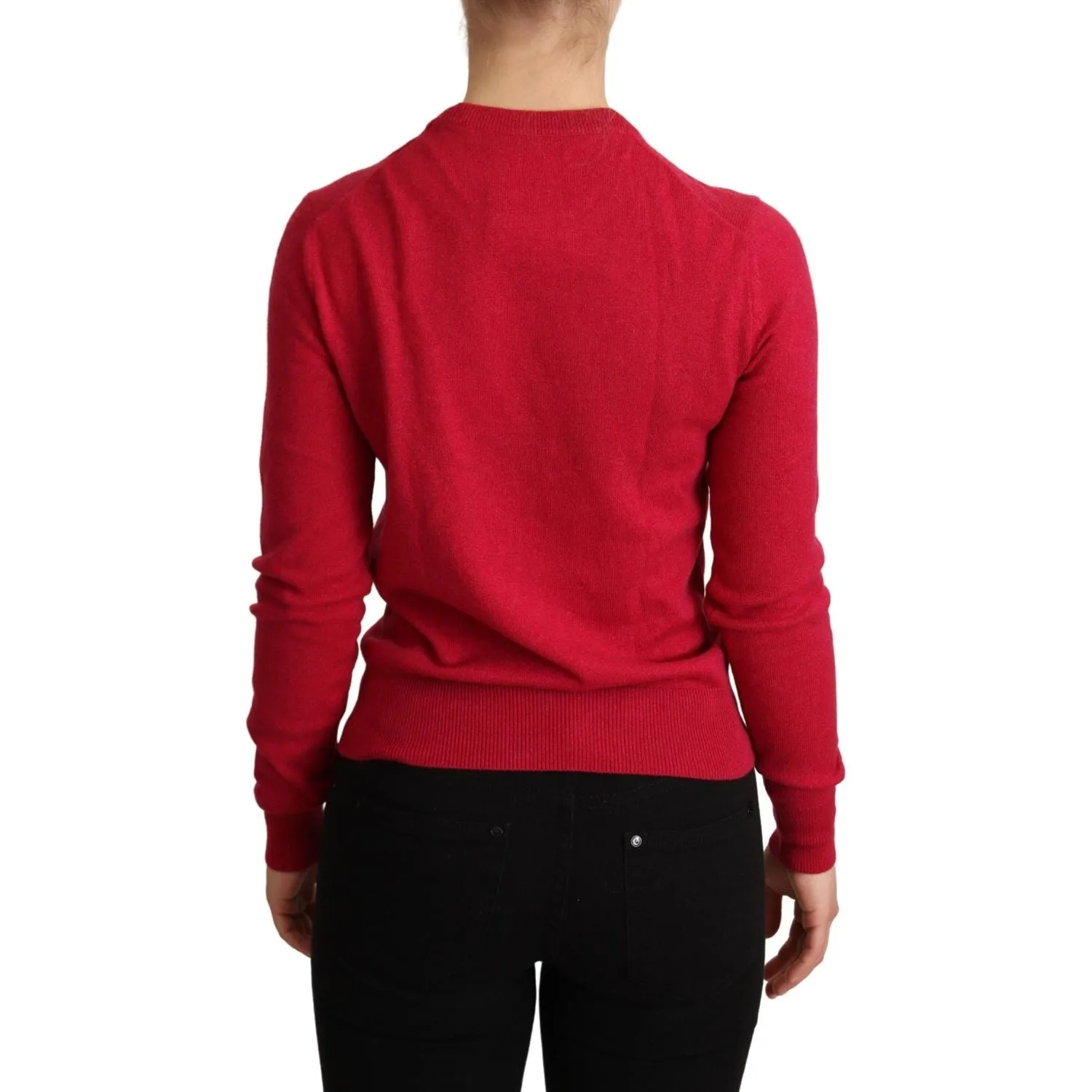 Dolce & Gabbana Chic Pink Cashmere Blend Crewneck Pullover