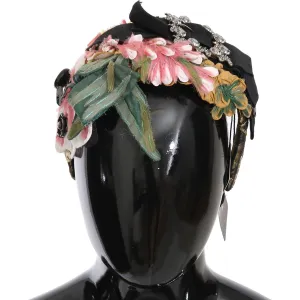 Dolce & Gabbana Elegant Crystal-Embellished Floral Headband