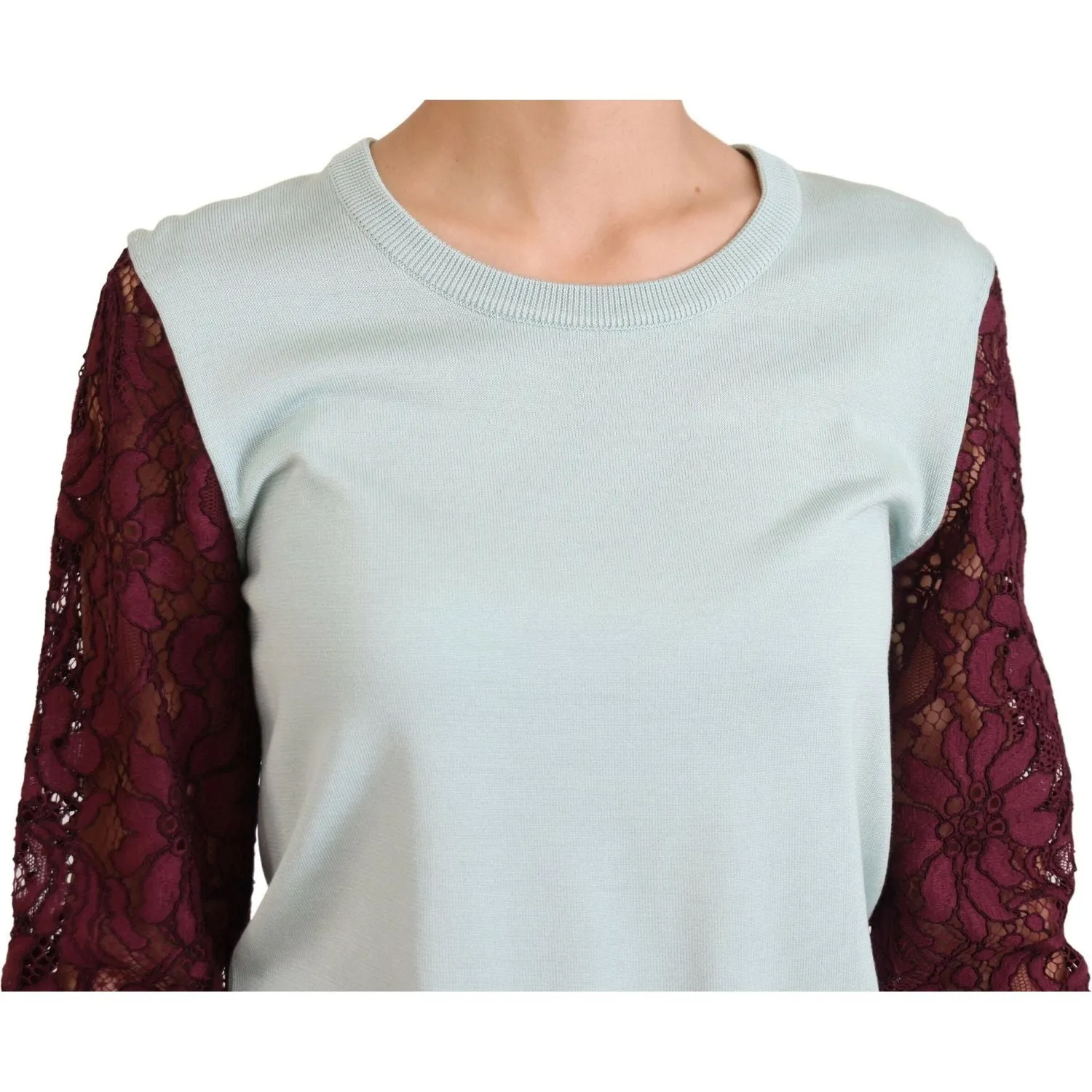 Dolce & Gabbana Elegant Multicolor Lace Silk Blend Sweater