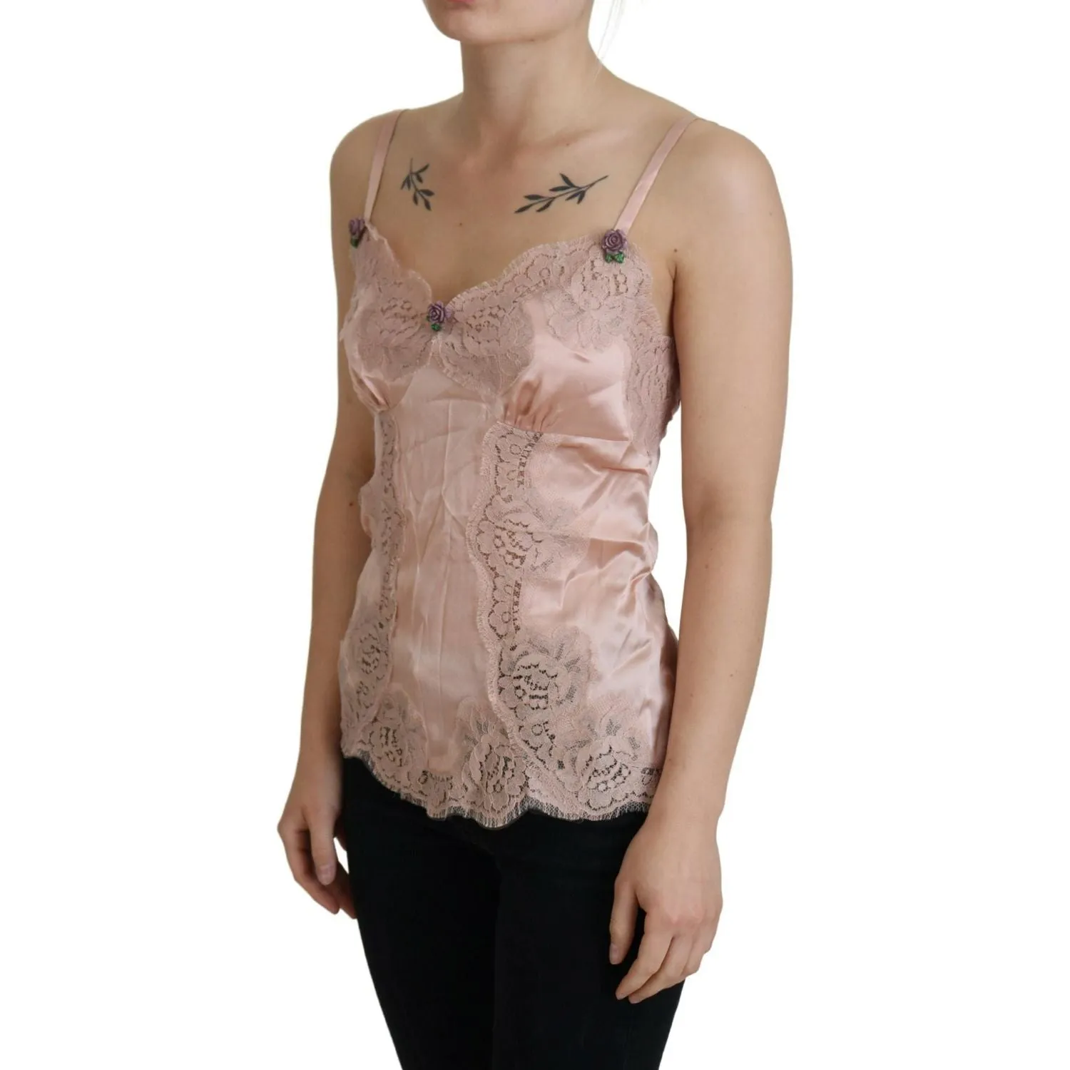 Dolce & Gabbana Elegant Pink Silk Lingerie Top