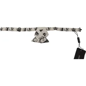 Dolce & Gabbana Elegant Silk Crown-Patterned Bow Tie