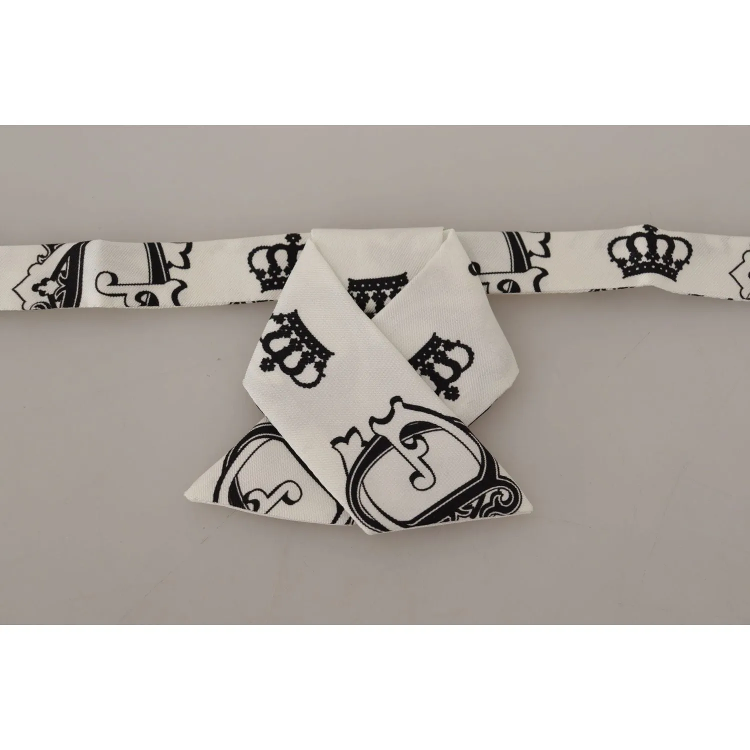 Dolce & Gabbana Elegant Silk Crown-Patterned Bow Tie