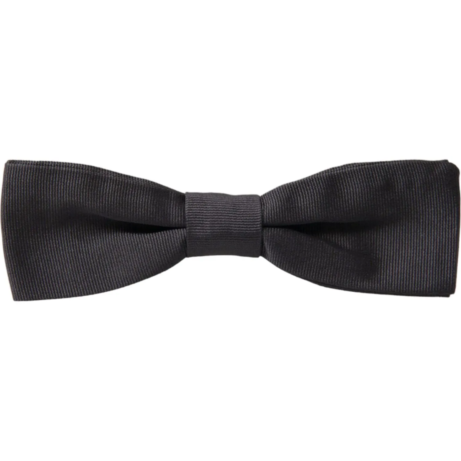 Dolce & Gabbana Elegant Silk Dark Gray Bow Tie