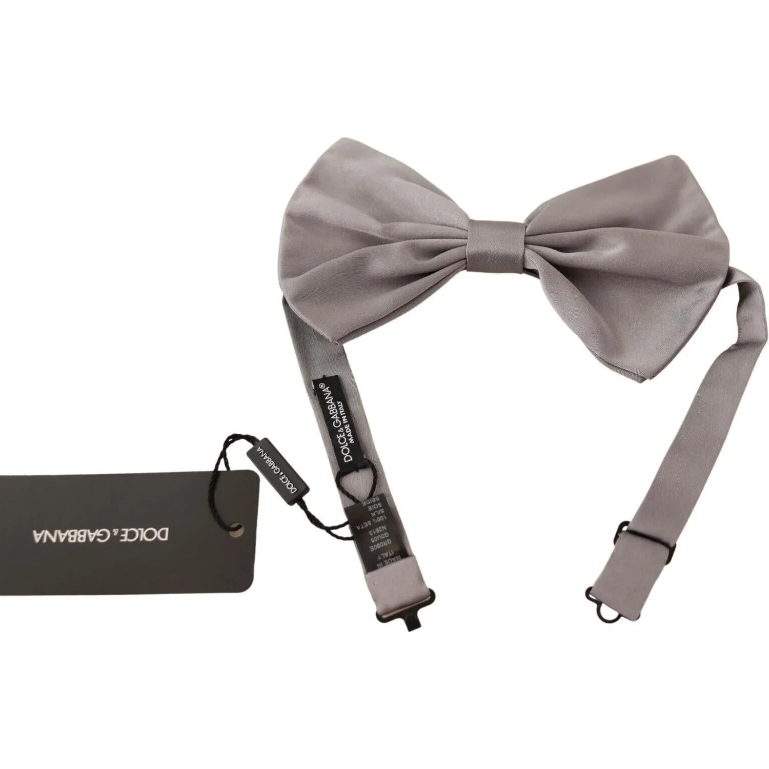 Dolce & Gabbana Elegant Silver Grey Silk Bow Tie