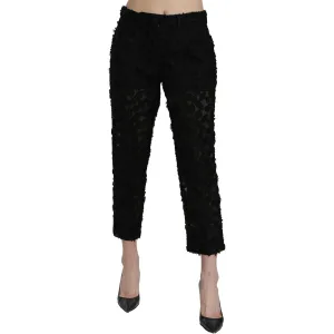 Dolce & Gabbana Elegant Straight Cropped Lace Trousers