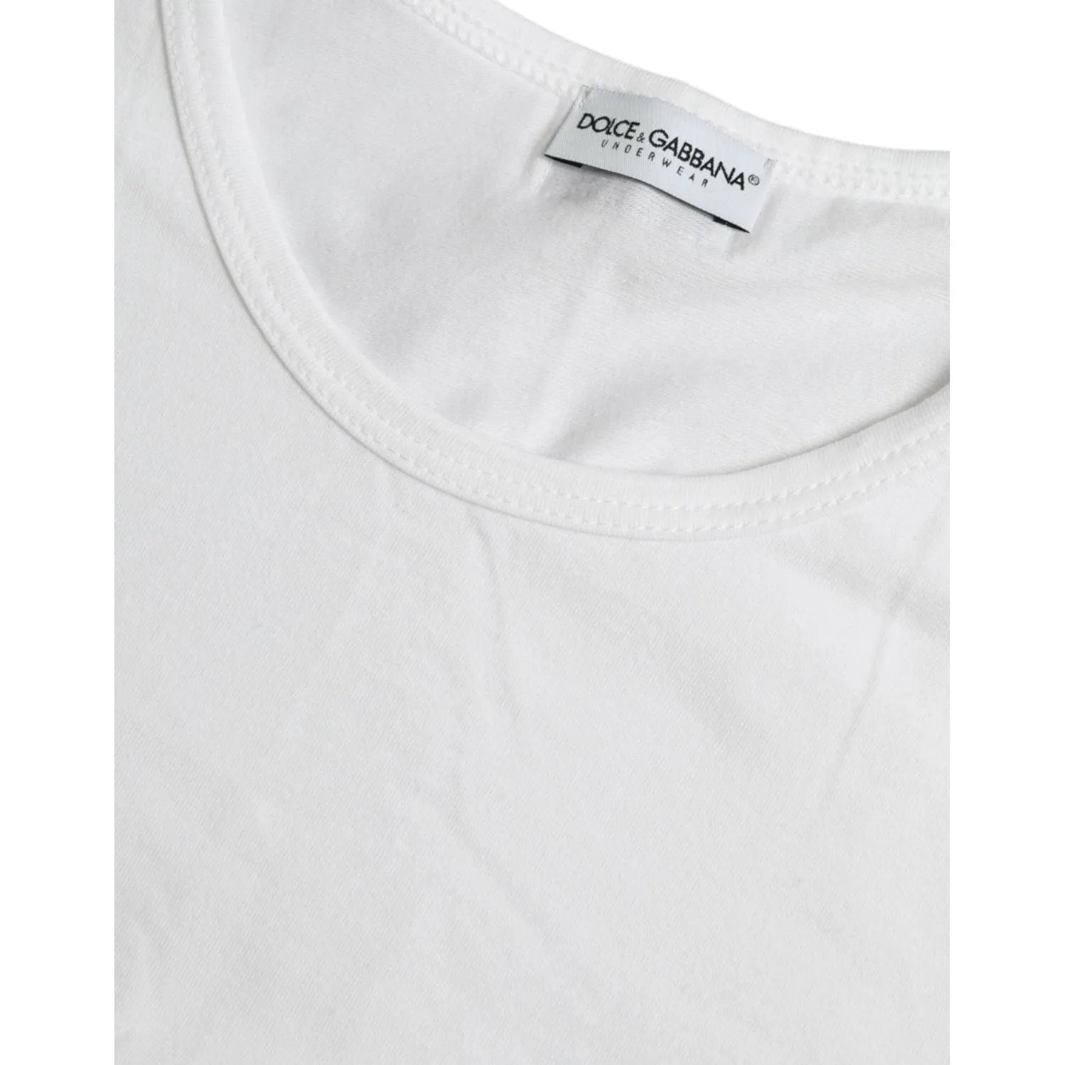 Dolce & Gabbana White Cotton Round Neck Crewneck Underwear T-shirt