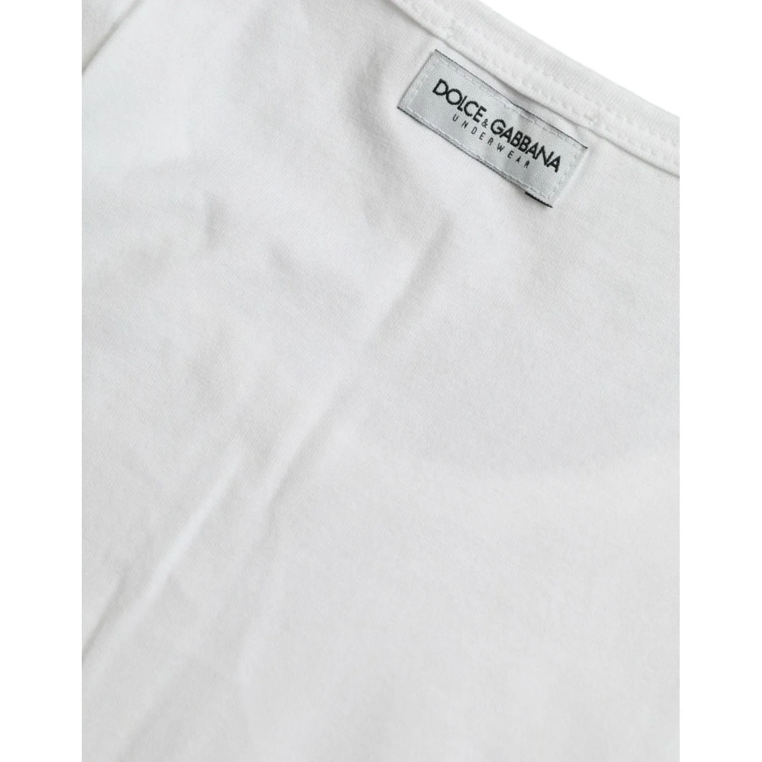 Dolce & Gabbana White Cotton Round Neck Crewneck Underwear T-shirt