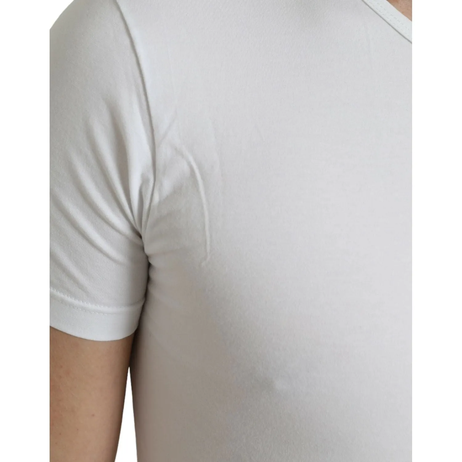 Dolce & Gabbana White Cotton Round Neck Crewneck Underwear T-shirt