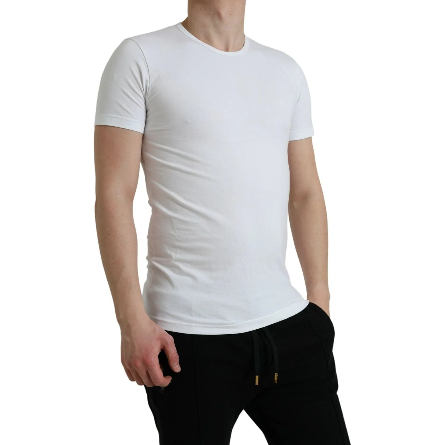 Dolce & Gabbana White Cotton Round Neck Crewneck Underwear T-shirt