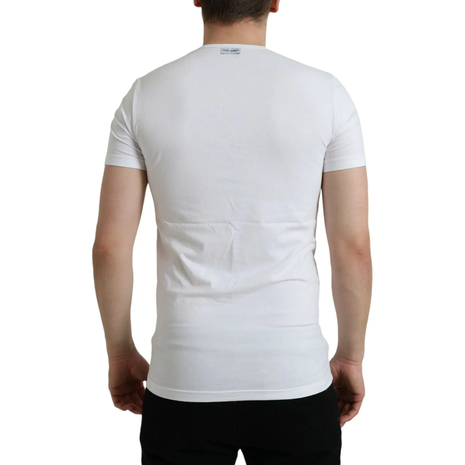 Dolce & Gabbana White Cotton Round Neck Crewneck Underwear T-shirt