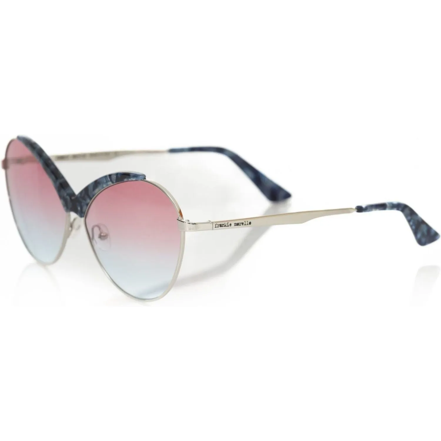 Frankie Morello Blue Metallic Women Sunglasses