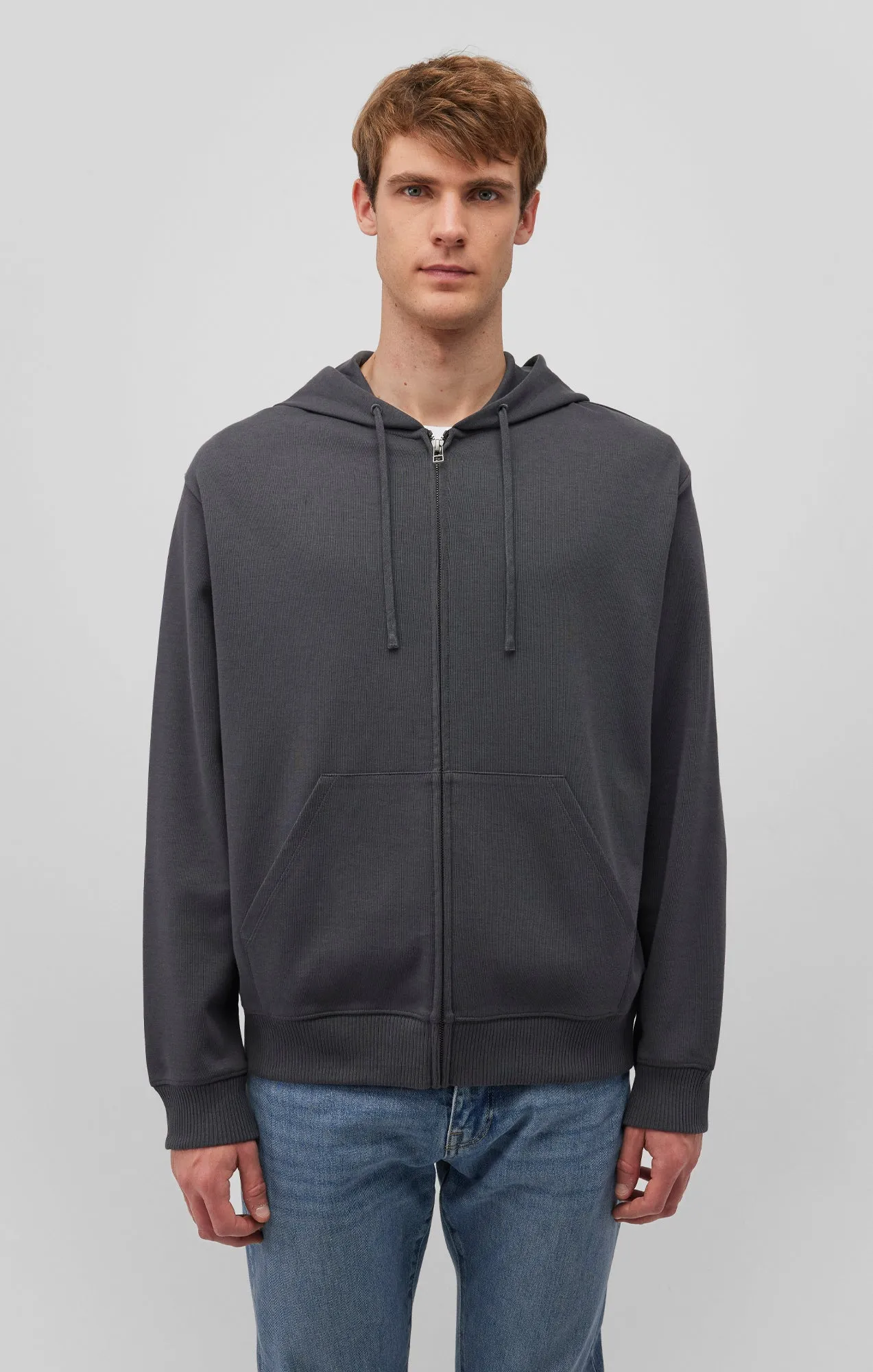 FULL ZIP HOODIE IN PIRATE BLACK