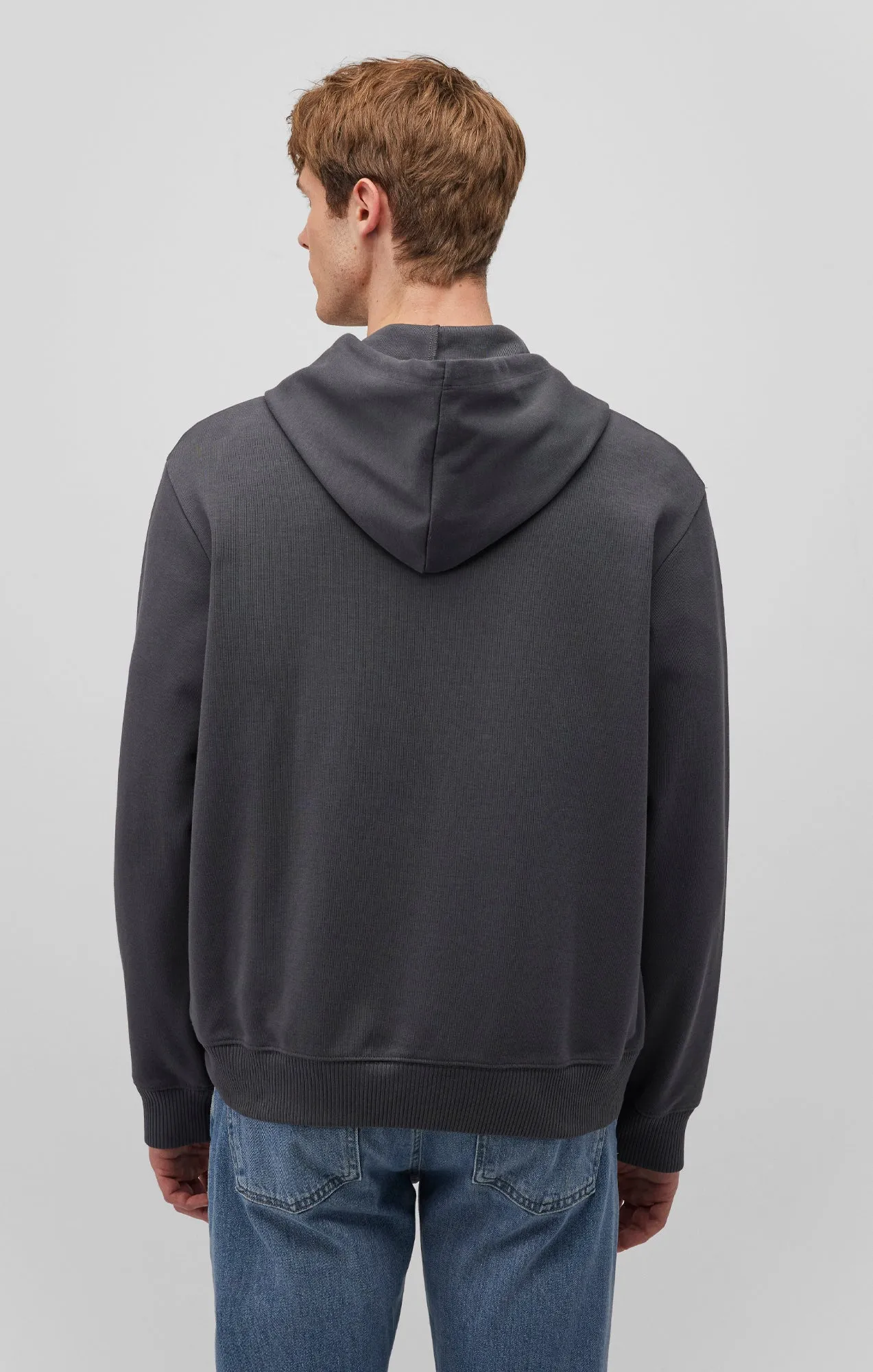 FULL ZIP HOODIE IN PIRATE BLACK