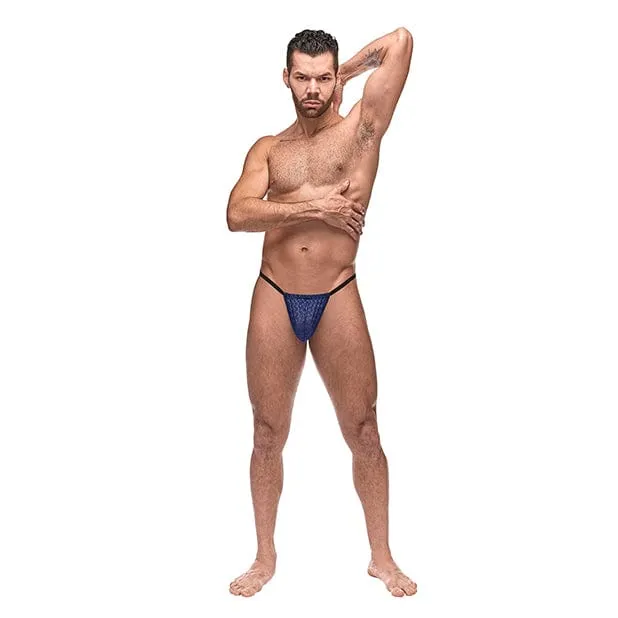 Male Power - Diamond Mesh Posing Strap Underwear O/S (Blue)