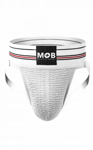 MOB FETISH JOCKSTRAP WHITE LARGE 3IN WAISTBAND