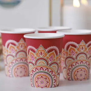 Multicoloured Paper Diwali Cups x 8