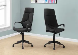 Office Chair - Black / Black Fabric / High Back Executive