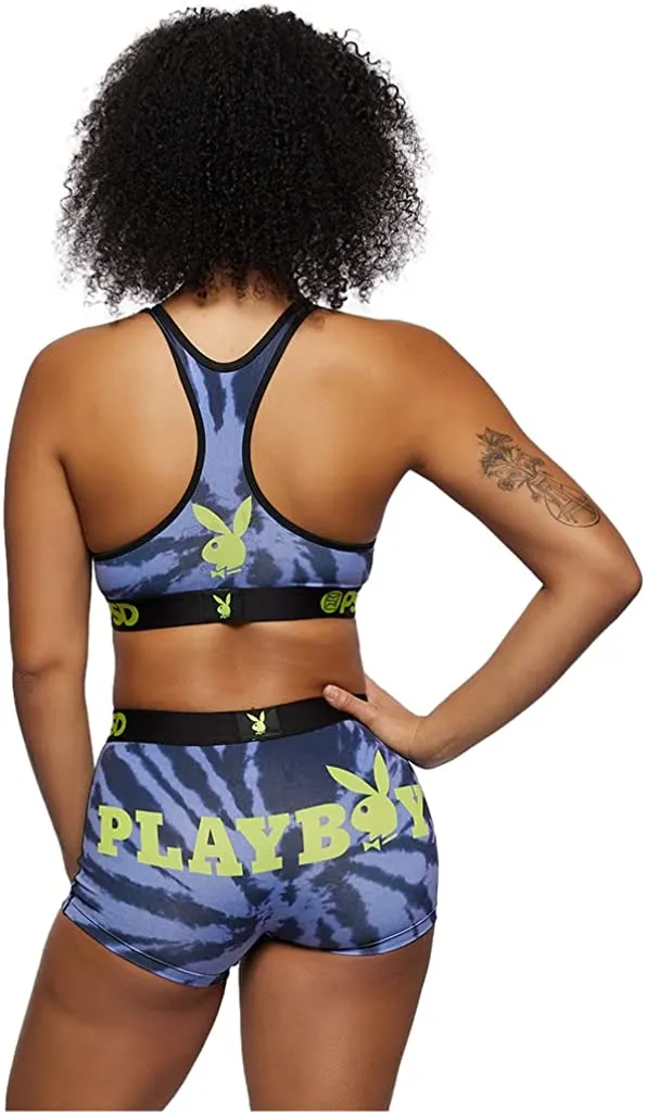 PSD Women's Boy Shorts Blue/Playboy Tie Dye Logo