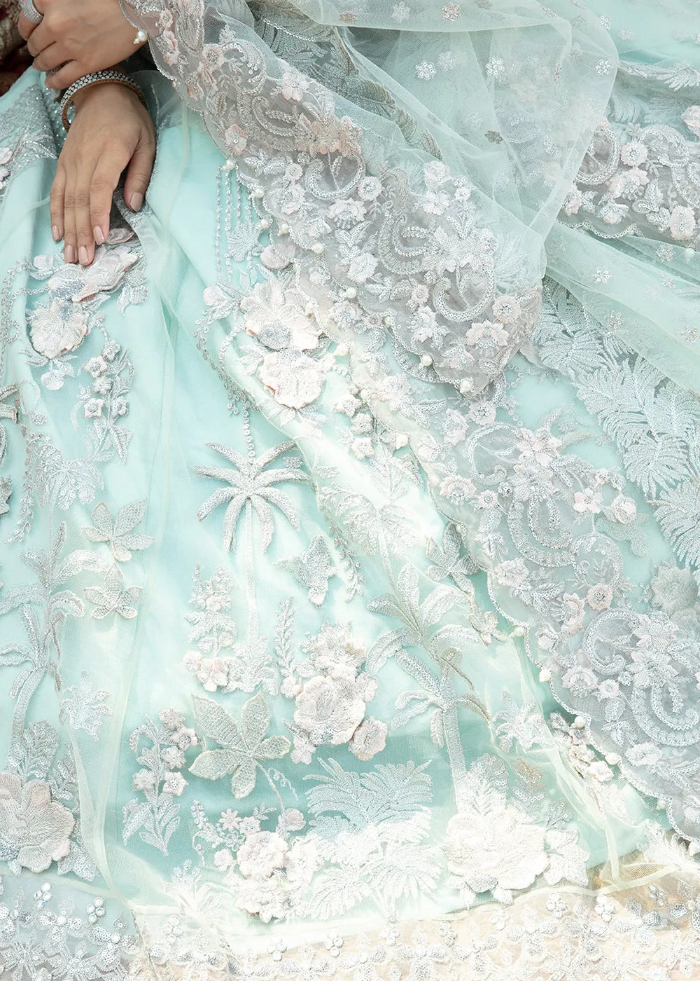 Sea Green Pakistani Maxi Dress | Imrozia Serene Mehram Brides '23 | SB-09 - Arwah