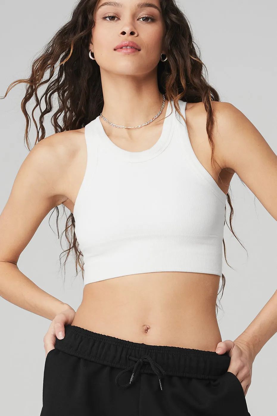 Seamless Delight High Neck Bra - White