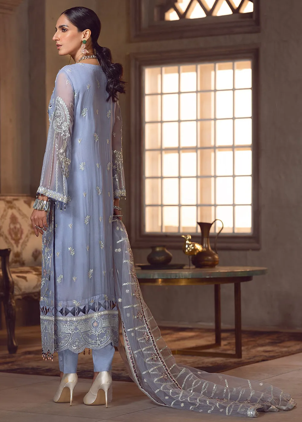 Sky Blue Pakistani Suit | Emaan Adeel | Le Festa Formal Edit 7 | LF-707