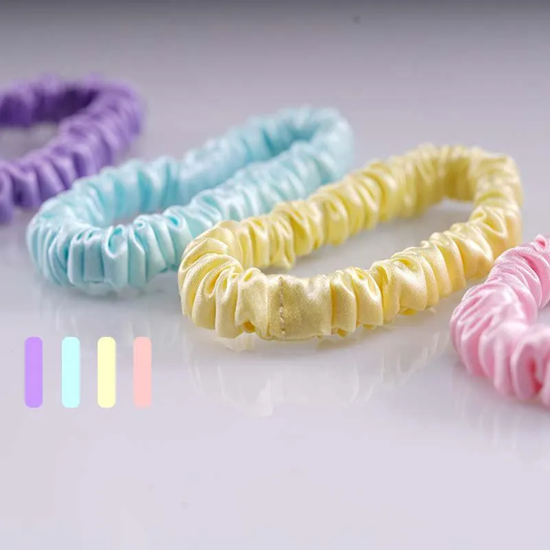 Small silk scrunchies Rainbow - 4 pack - dropshipping