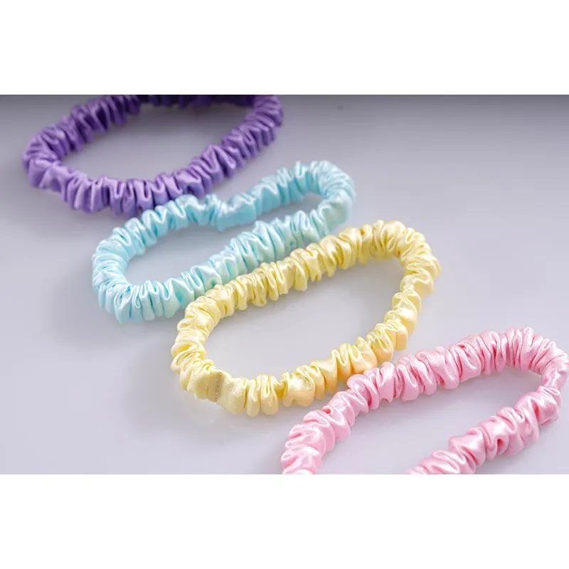 Small silk scrunchies Rainbow - 4 pack - dropshipping