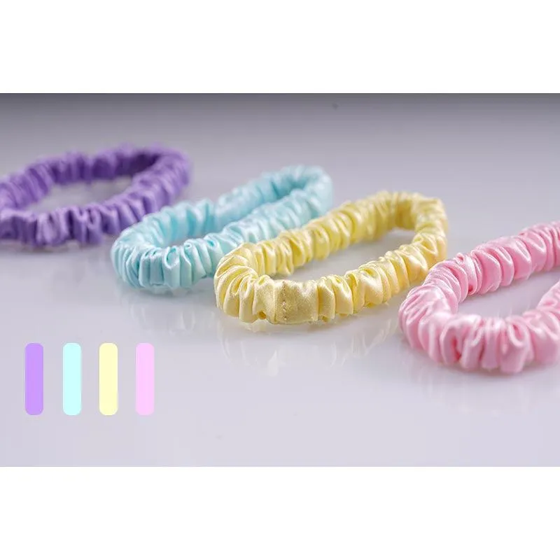 Small silk scrunchies Rainbow - 4 pack - dropshipping