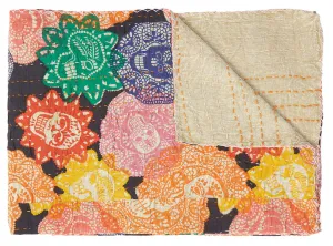 Taj Hotel Home Decor Kantha Cotton Throw | 50"x70" | 9